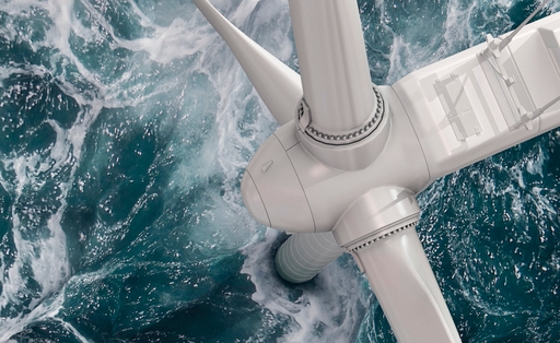 Wind turbine in ocean